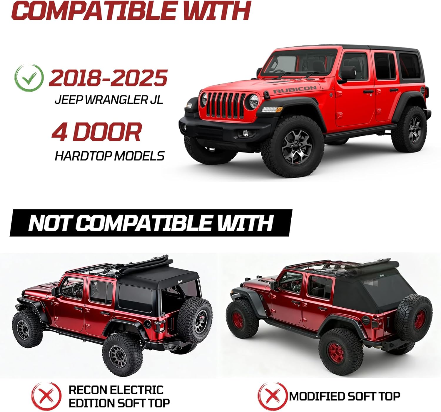 Jeep Wrangler JL MOLLE Panel Metal Roof Rack with Canvas Insulated Storage Bag, Multifunctional Storage Accessory, Fits 2018-2025 4-Door Models- Rear Row