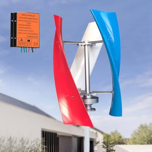 6000W Vertical Wind Turbine Generator Kit, 12/24V 3-Blade with Controller for Boats, Homes, Businesses, Gazebos, Industrial Use - Eco-Friendly Renewable Energy Solution