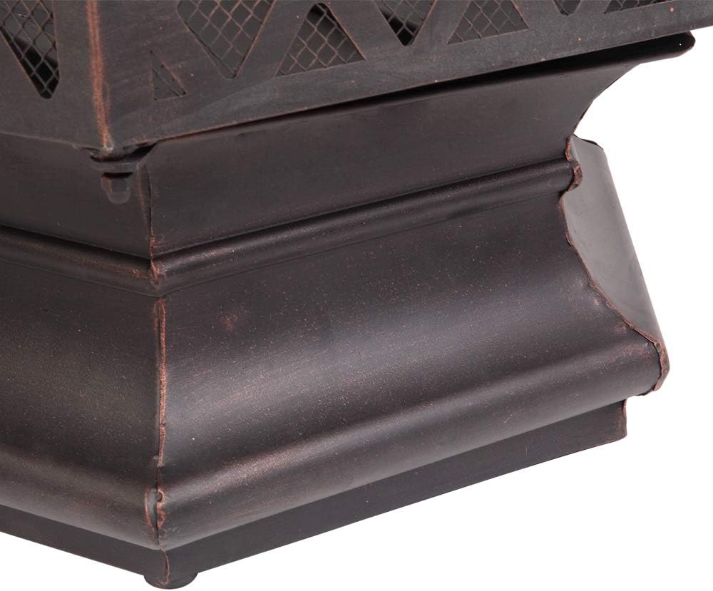 Fire Pit Bowl - Large Outdoor Bonfire Wood-Burning Pit for Backyard Patio Fire,Patio Heater, Stove, Camping, Picnic, Firebowl No Propane, Includes Safety Mesh Cover, Poker Stick (24.4