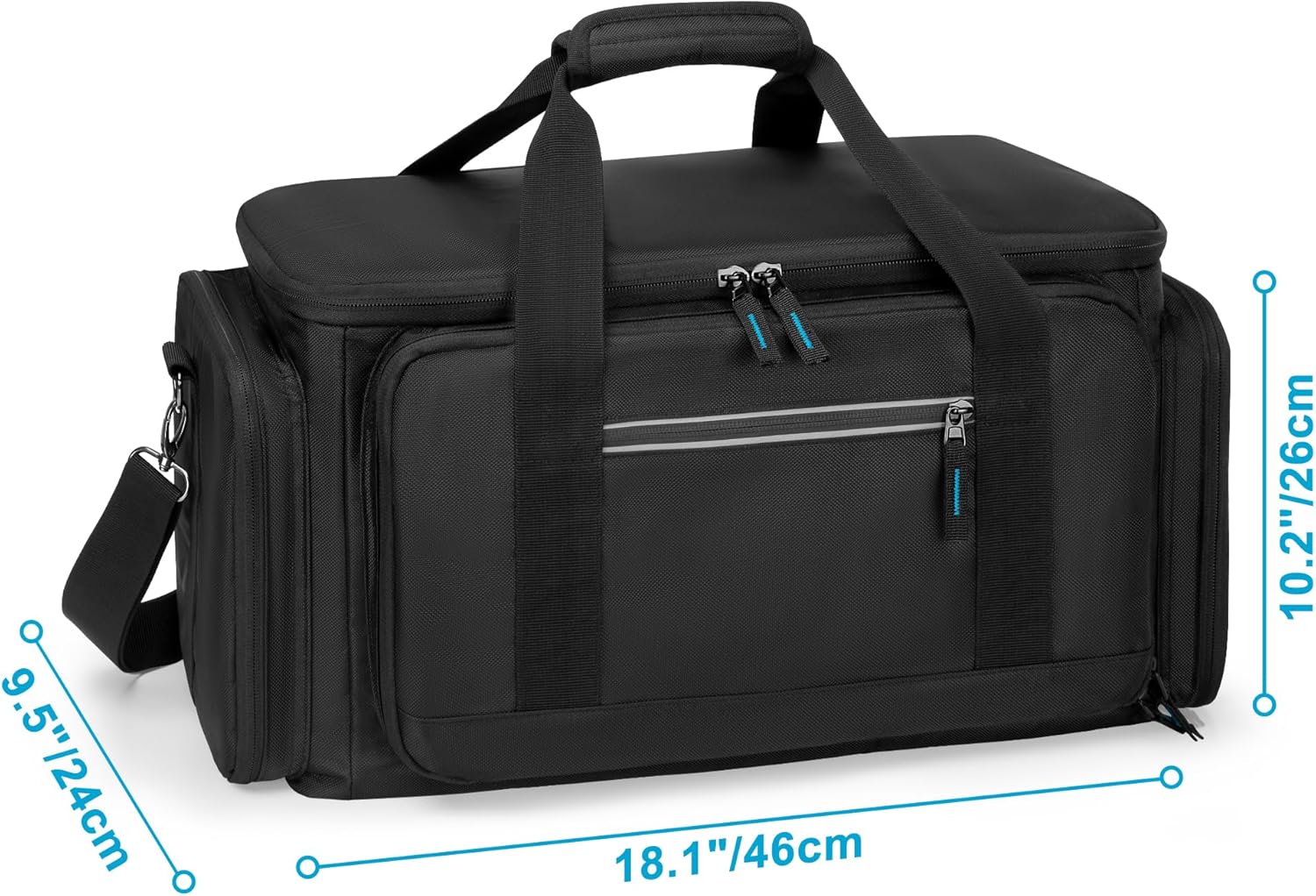 Trunab Portable Station Carrying Case Compatible with DJI 1000 Power Station Generator, Protective Shoulder Bag with Transparent Front Panel and Heat-Dissipating Side Zippers,Black