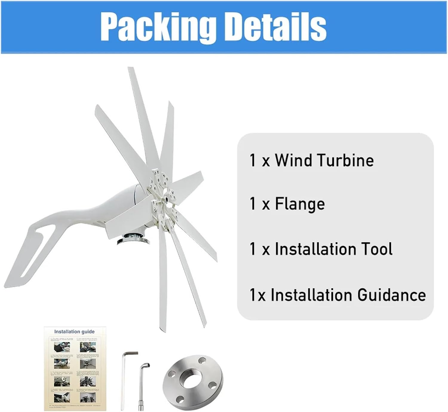 High Efficiency 2000W Horizontal Axis Wind Turbine Windmill 12V 24V 48V Free Energy Permanent Magnet Generator Home Appliance for Home, Farm, RVs, Boats(with MPPT Charger,12V)