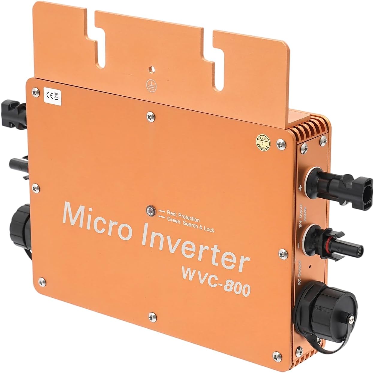 800W Solar Grid Tie Inverter, Micro Inverter with LCD Display, DC 22-50V to AC 120V/230V, MPPT Technology & Multiple Protections for Home Commercial Use, Silver/Gold (Gold)