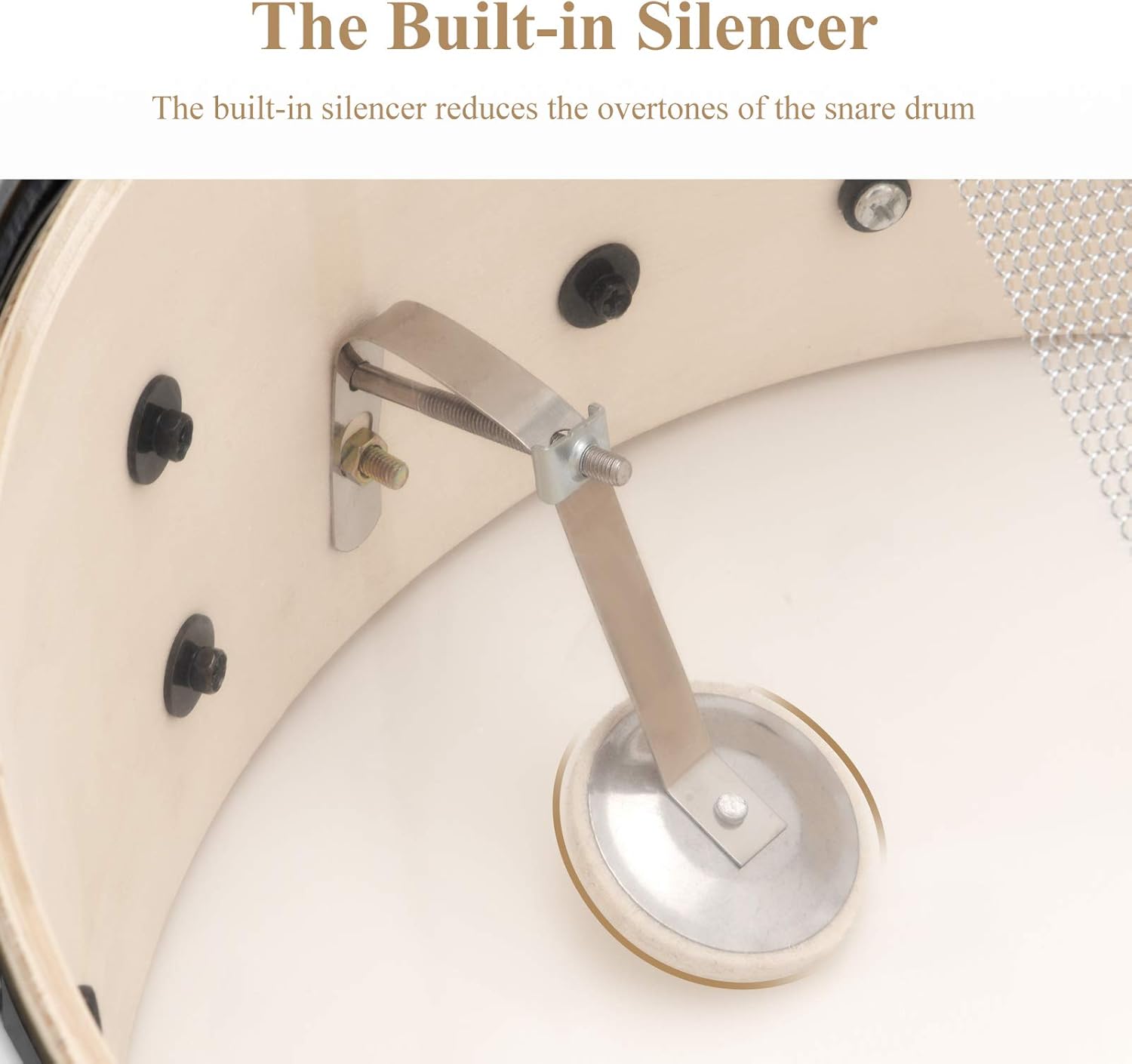 Eastar Snare Drum Set with Drum Sticks, Stand, Mute Pad, Bag, Key, 14