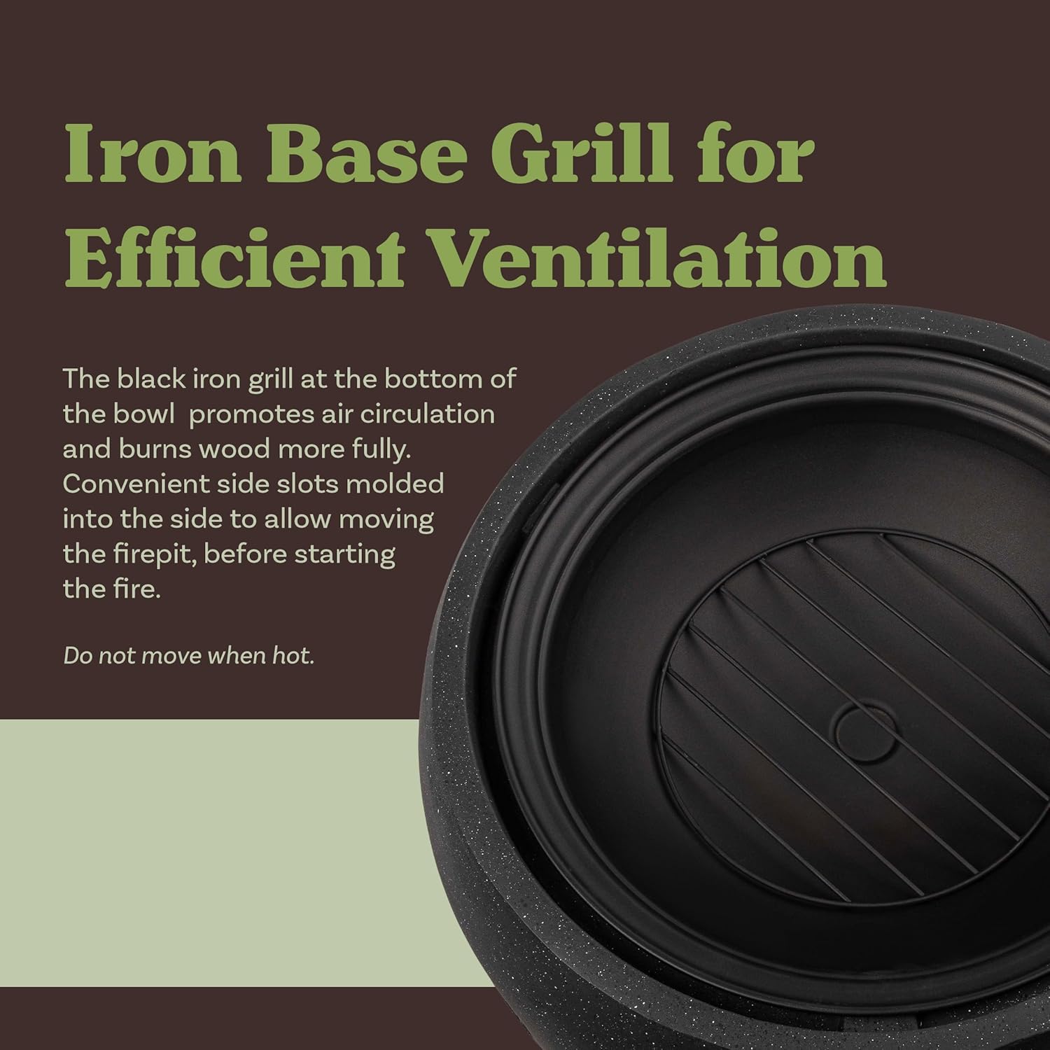 Outdoor Fire Pit - 24” Round Faux Concrete Firepit - Wood Burning Fire Pit with Poker, Screen, Cover - Wood Fire Pits for Outside Patio by Pure Garden