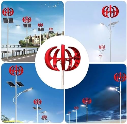 5000W Wind Turbine Generator Kit - 12V/24V/48V Vertical 5-Blade DC Generator for Home & Chalet - Efficient Hybrid Solar & Wind Energy Power Solution