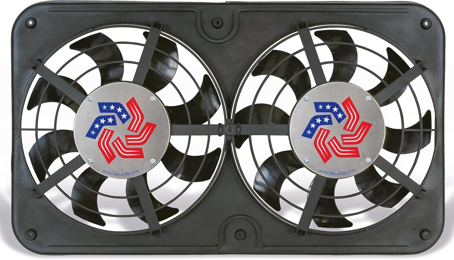 Flex-A-Lite Lo-Profile Dual S-Blade Electric Fan with Variable Speed Controller, Puller Fan (410), Car Accessories, 12-1/8 Inches , Black