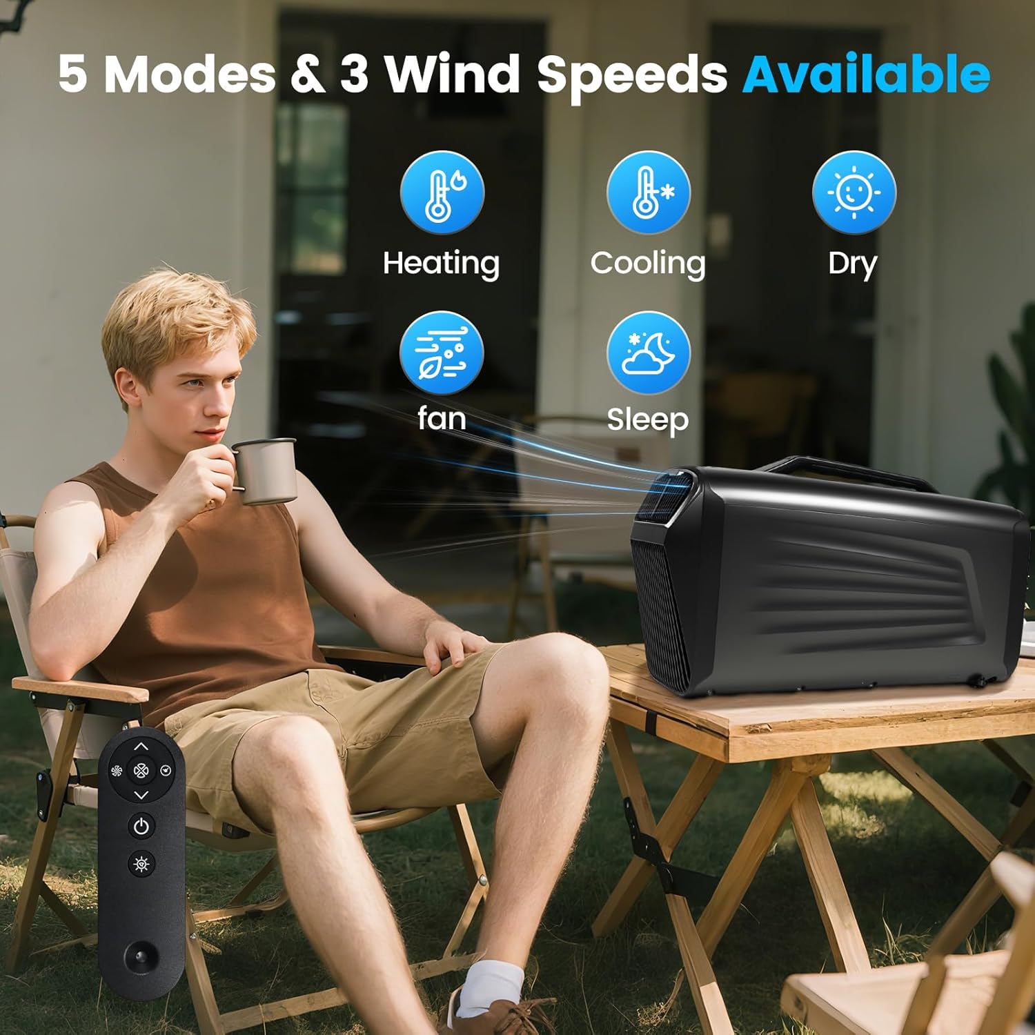 5600BTU Portable Air Conditioner for camping Tent Air Conditioner for RV, Van, Truck, Car – Dual Mode Cooling & Heating AC for Indoor&Outdoor Use