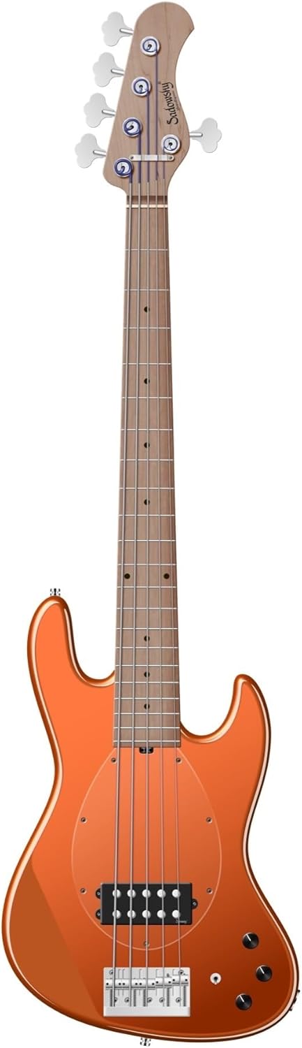 Sadowsky MetroExpress Vintage M 5-string Bass Guitar - Candy Apple Orange, Roasted Maple Fingerboard