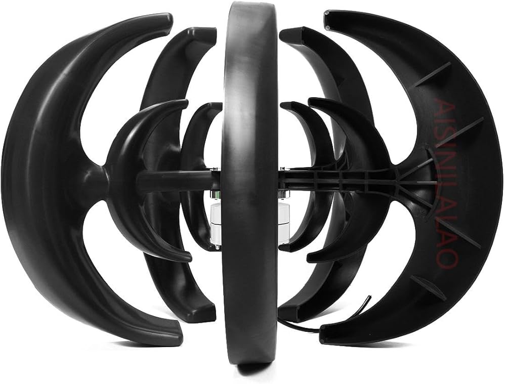 12000W Vertical Household Wind Turbine Generator,12V 24V 48V High Efficiency 5 Blades Portable Wind Turbine for Home Low Noise (Black)