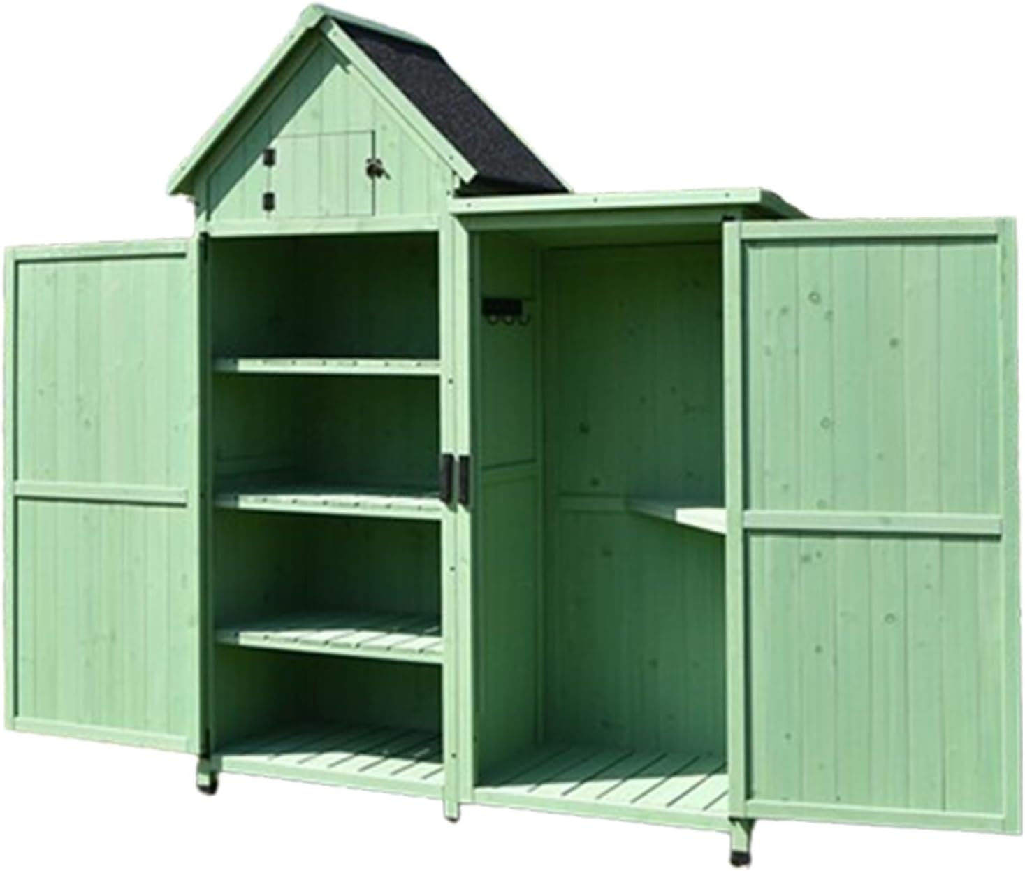 Sheds Outdoor Storage, Large Outdoor Storage Shed with Adjustable Shelves,Perfect to Store Patio Furniture, Garden Tools Bike Accessories, Beach Chairs and Push Lawn Mower (One Color Green)