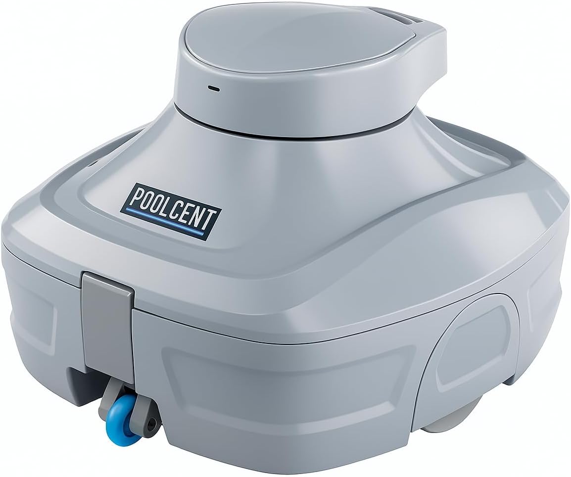 Compact Cordless Robotic Pool Cleaner – Pool Vacuum, Lightweight, Dual Filter System, 45 Mins Run Time, Fast 2-Hr Charging, Ideal for Above Ground Pools & In-Ground Pools Up to 550 Sq.ft