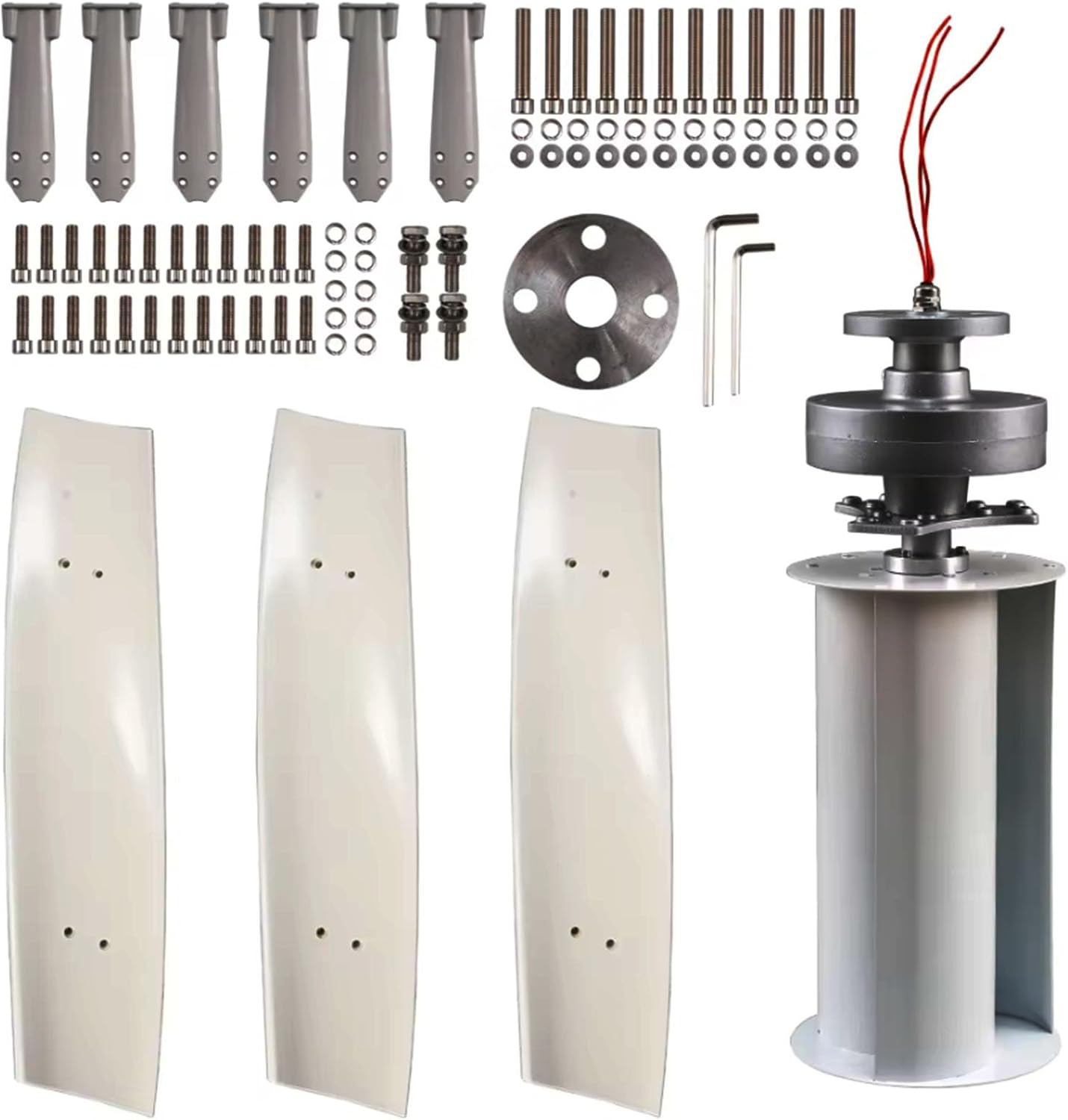 24v, 10000W Vertical Shaft Wind Turbine Generator, 220V 12V 24V 48V Magnetic Levitation Generator with MPPT Controller for Home Street Lighting (White)