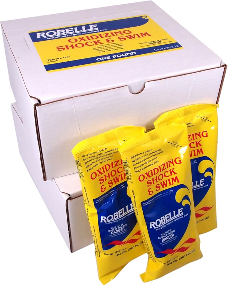 Robelle 1-Pound 24-Pack Oxidizing Shock and Swim, Non Chlorine Pool Shock, Made in USA