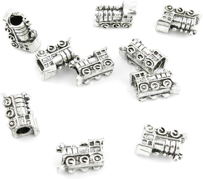 540 Pieces Antique Silver Tone Jewelry Making Charms Findings Fashion Wholesale Supplies Pendant Lots Bulk Supply 762527 Locomotive Loose Beads