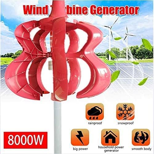 8000 W Vertical Axles Wind Turbines Generator Lantern, 4 Blades Motor Kit Windmill Energy Charge Turbines for Home Camping