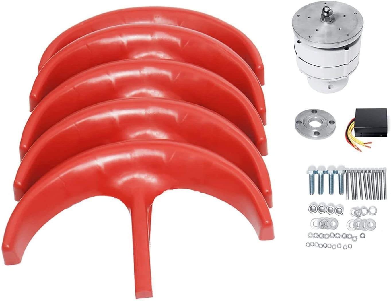 LiuSj JUnSt Efficient and Noiseless Vertical Wind Turbine Generator Kit,9000W 5 Blades Wind Turbines Generator with MPPT Controller Kit for Home Hybrids Streetlight