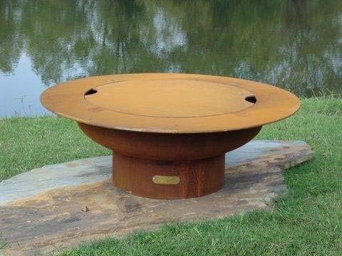 Fire Pit Art Saturn Wood Fire Pit with Lid (Saturn-lid)