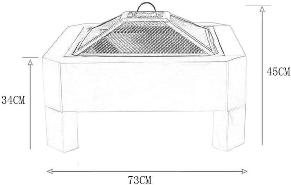 Fire Pits Outdoor Wood Burning 71Cm Diamete Fire Pit - Outdoor Fire Large Bonfire Wood Burning Patio Coal Grill Firepit for Outside Grill Charcoal Smokeless with Cover BBQ Cooking for Outside Camping