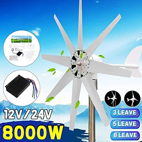 8/5 Blades 8000W Wind Turbines Generator 12V/24V with Charge Controller Windmill Energy Turbines Generators for Home Yacht Farm,3 Blades,24v