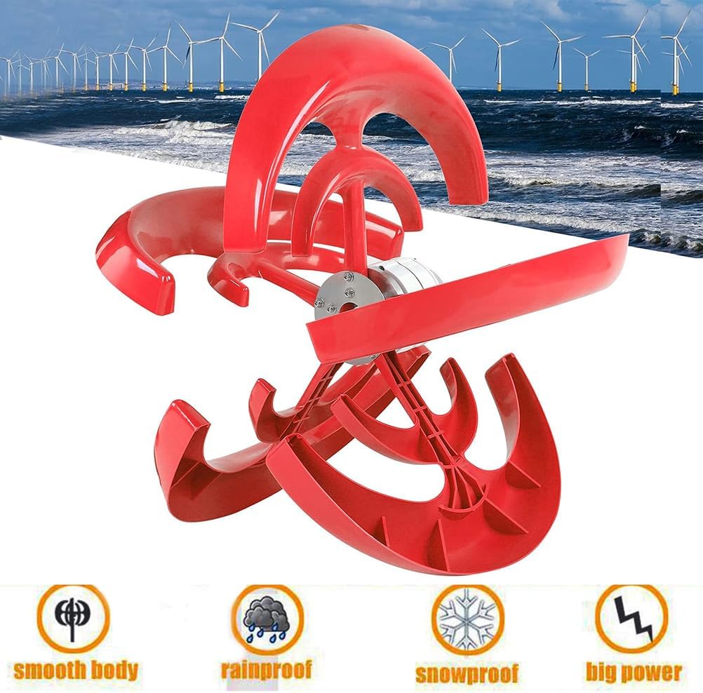 12V-220V Small Maglev Three Phase AC Vertical Wind Turbine,10000W Noiseless Vertical Wind Turbine Generator Kit for Home Or Camping (with Controller)