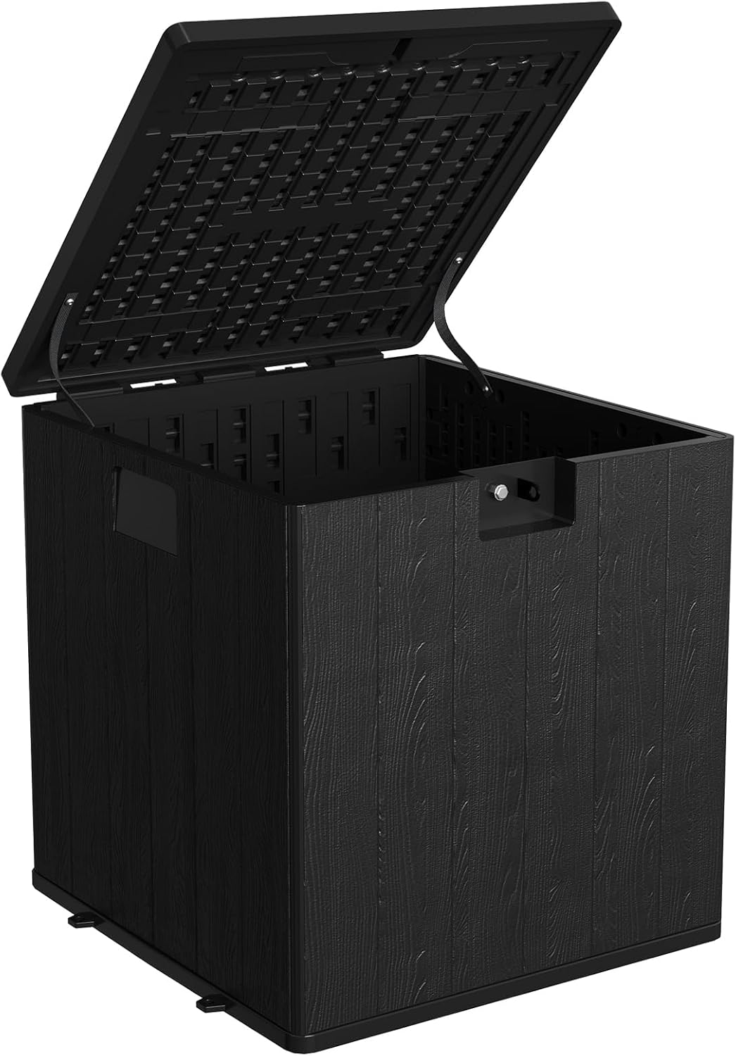 80 Gallon Resin Deck Box Outdoor Storage, Waterproof & Weatherproof, Lockable Lid, Large Capacity 800 LB for Patio, Garden, Yard Organization – Black