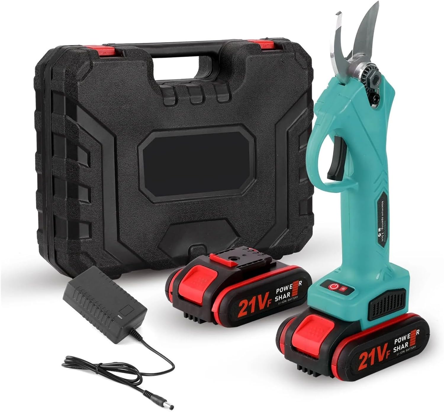 21V Cordless Electric Pruning Shears Pruning Garden Scissors Bonsai Tree Pruning Branches Battery Cutter Landscaping Garden Tool(Blue Plug)