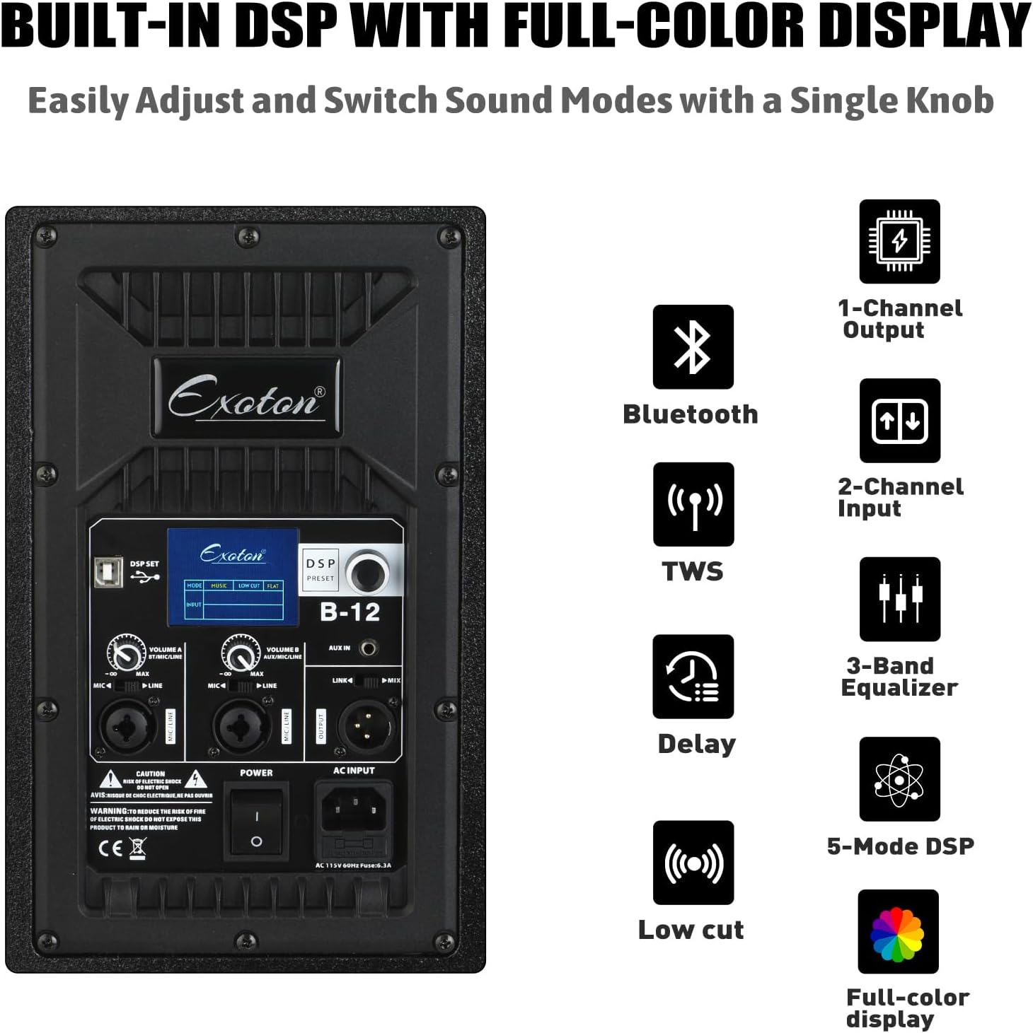 EXOTON B-12 Powered PA Speaker - 12