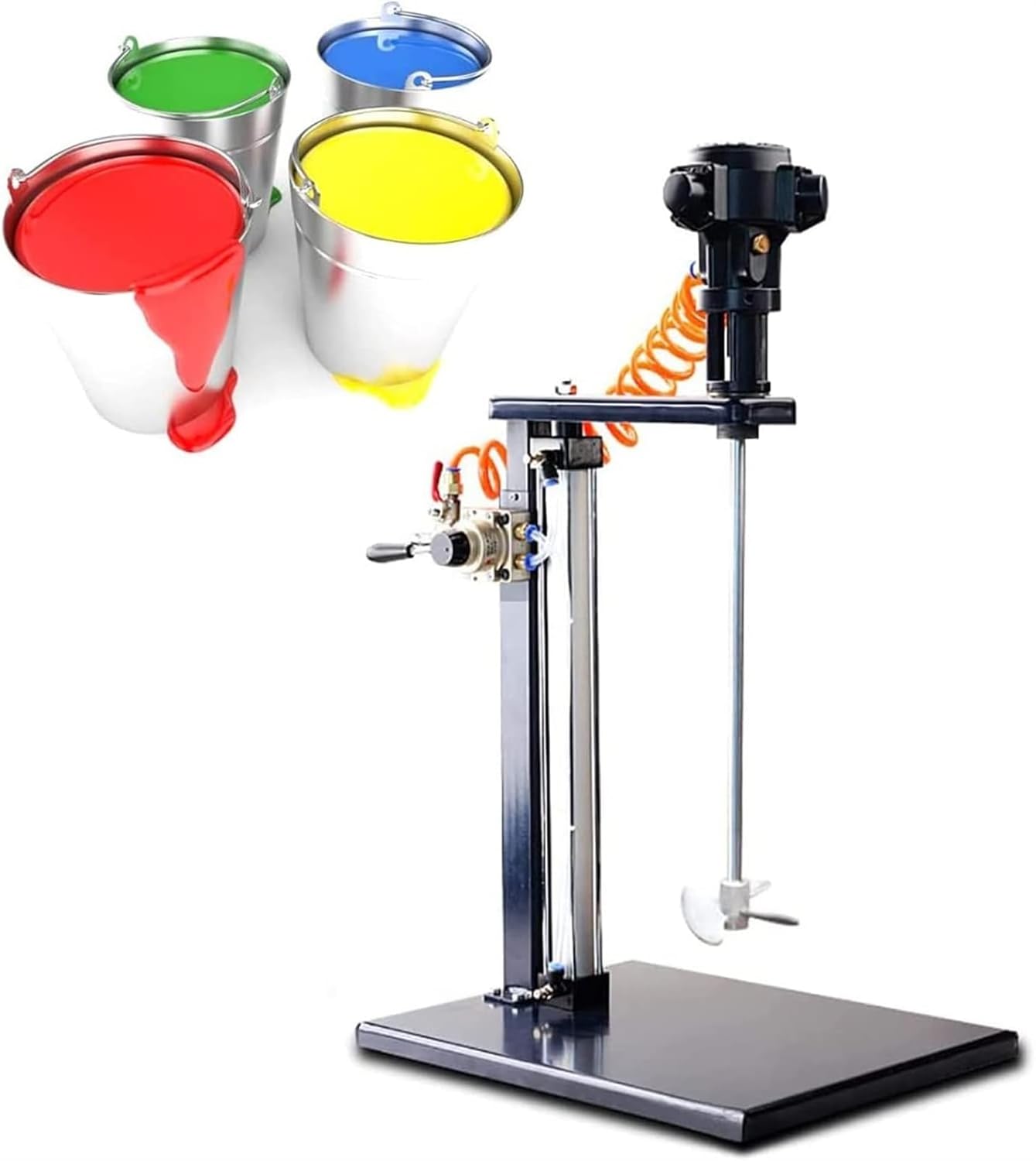 5 Gallon/20L Automatic Lift Paint Stirrer, Pneumatic Mixer, Desktop Vertical Air Agitator, Ink Mixing Machine for Mixing Feed, Plaster, Paint, Cement, Mortar etc(