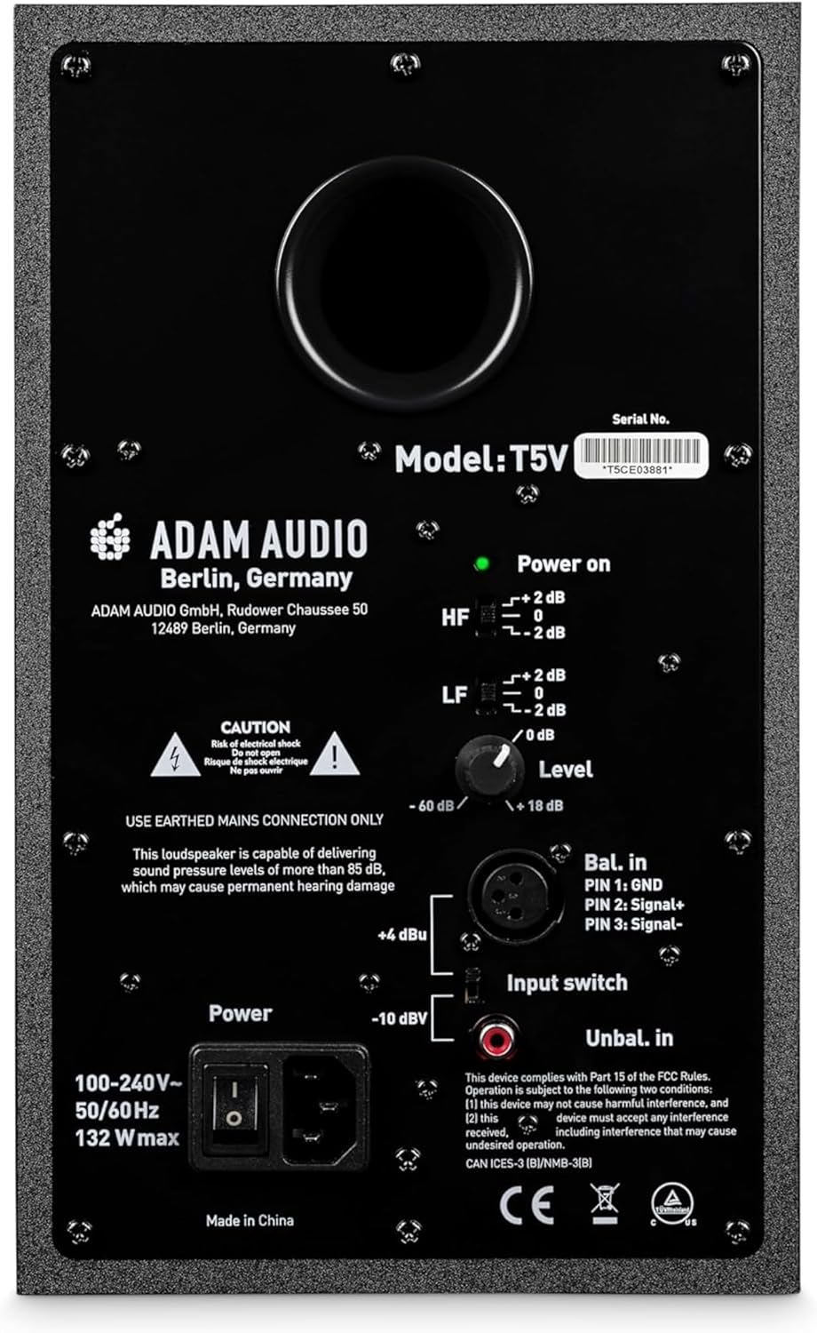 ADAM Audio T5V Studio Monitor for recording, mixing and mastering, Studio Quality Sound (Single)