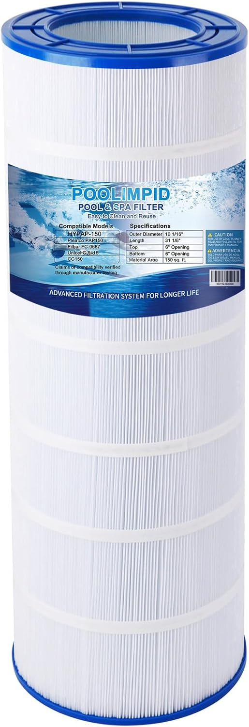 CC150 Pool Filter Compatible with CCRP150, R173216, Pleatco PAP150, Unicel C-9415, Ultral-C4, 59054300, Filbur FC-0687, 160317, 160355, 160352, 150 sq.ft. 1 Pack