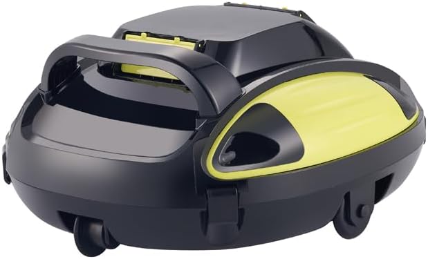 Swimming Pool Robotic Cleaner, Automatic Vacuum for In-Ground and Above-Ground Pools, Black and Yellow, Cordless