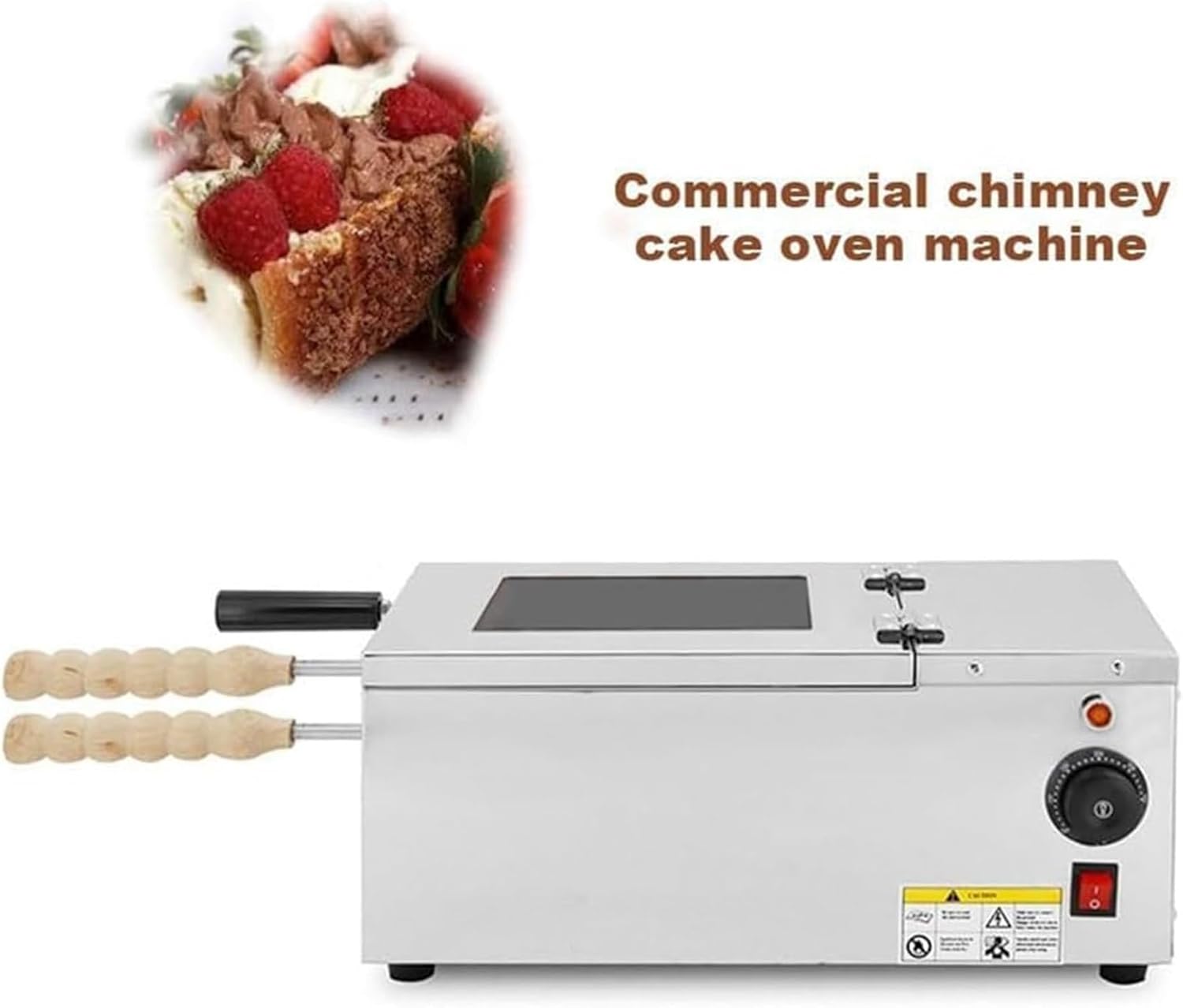 Electric Ice Cream Cone Machine, 1500WCommercial Chimney Cake Machine, Chimney Bread Roll Grill Maker for Restaurant Home Kitchen Snack Bar,220V