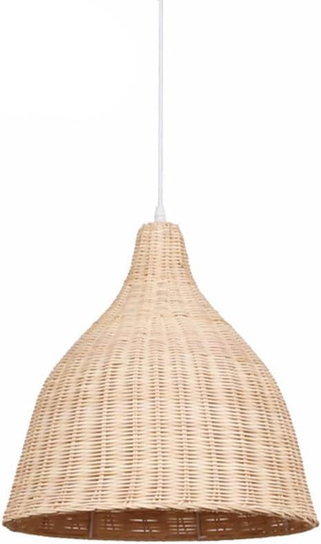 Rattan Basket Pendant Light Hollow Lamp Shade Handmade DIY Bird's Nest Wicker Metal Chandelier E27 Base - Retro Hanging Ceiling Lighting Fixture,Pendant Lighting Ceiling