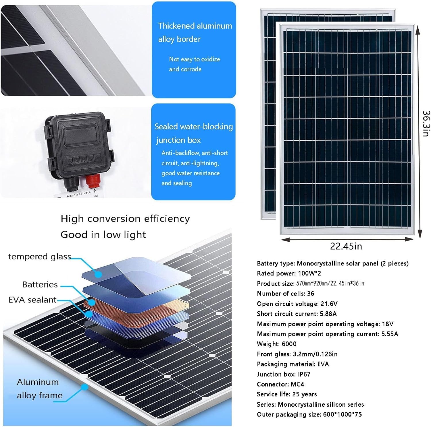 1KW Tulip Type Wind Turbine Kit 12V 24V 48V 800W Vertical Axis Wind Turbine + 2 *100W Photovoltaic Panels + Intelligent Controller Breeze Start Wind And Solar Hybrid Power Generation System ( Color :