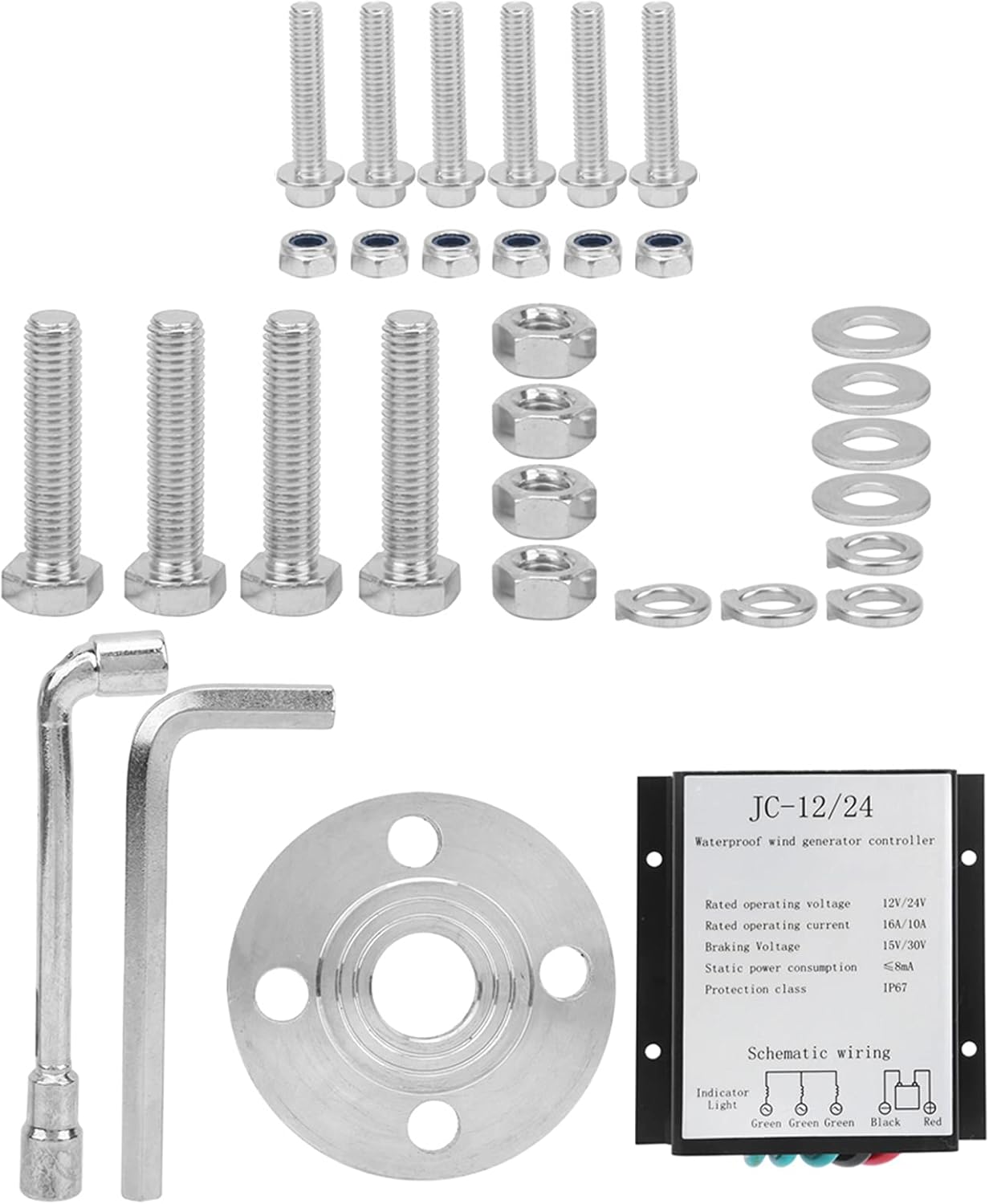 Wind Turbines Generator Kit, 100W 3 Blades Economy Homes Wind Turbines Generator Kit Gasket with Controller Accessory for Boats Terraces Cabins (48V)