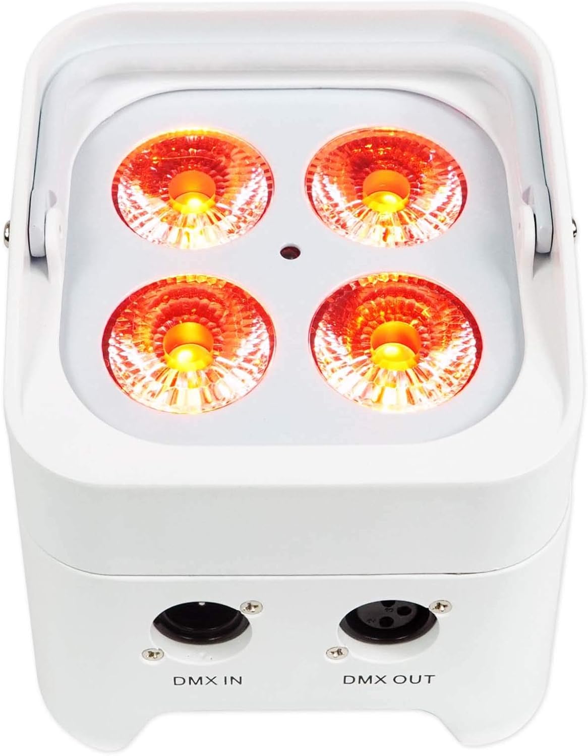 Rockville Best PAR 50 White Bundle: (2) Rechargeable Par Wash Up-Lights with Wireless DMX RGBWA+UV, ROCKFORCE W4 384 Channel Wireless DMX Lighting Controller with MIDI, 3-Items