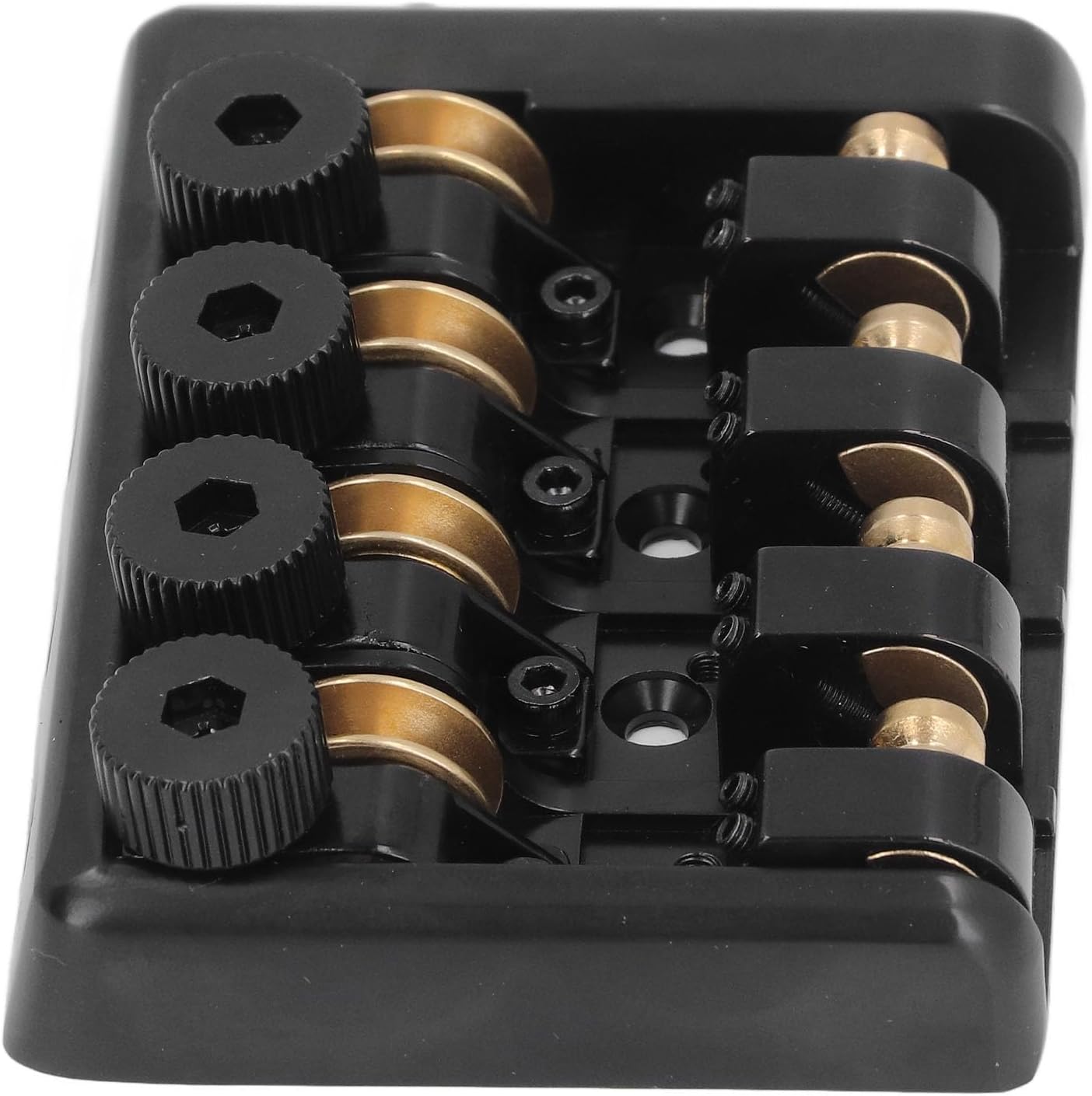 Zinc Alloy Brass 4 String Headless Electric Bass Bridge Replacement with String Lock - Robust Construction, Smooth Performance - Designed for 4 String Headless Electric Basses