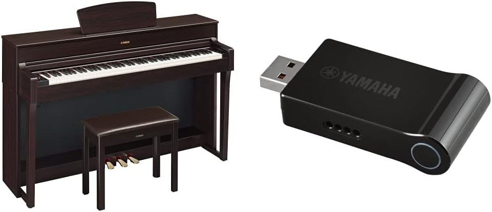 Yamaha YDP184 Arius Series Console Digital Piano with Bench, Dark Rosewood & amaha UDWL01 WiFi USB/MIDI Adapter