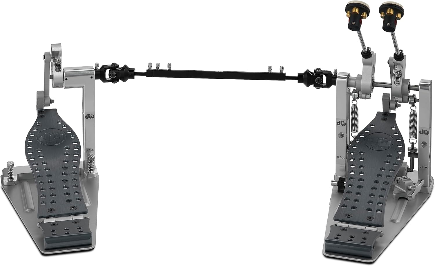 DW MFG Series Colorboard Machined Direct Drive Double Bass Drum Pedal w/Bag, Gun Metal Edition