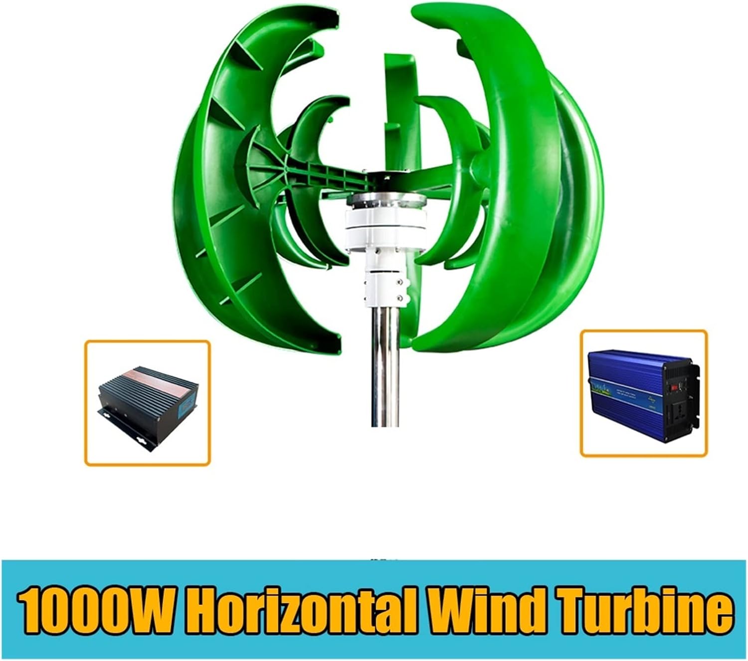 1000W 12V/24V Wind Turbine Generator 5 Blades Wind Turbine Generator Lantern Vertical Motor Kit for Home Hybrids Streetlight Use Electromagnetic