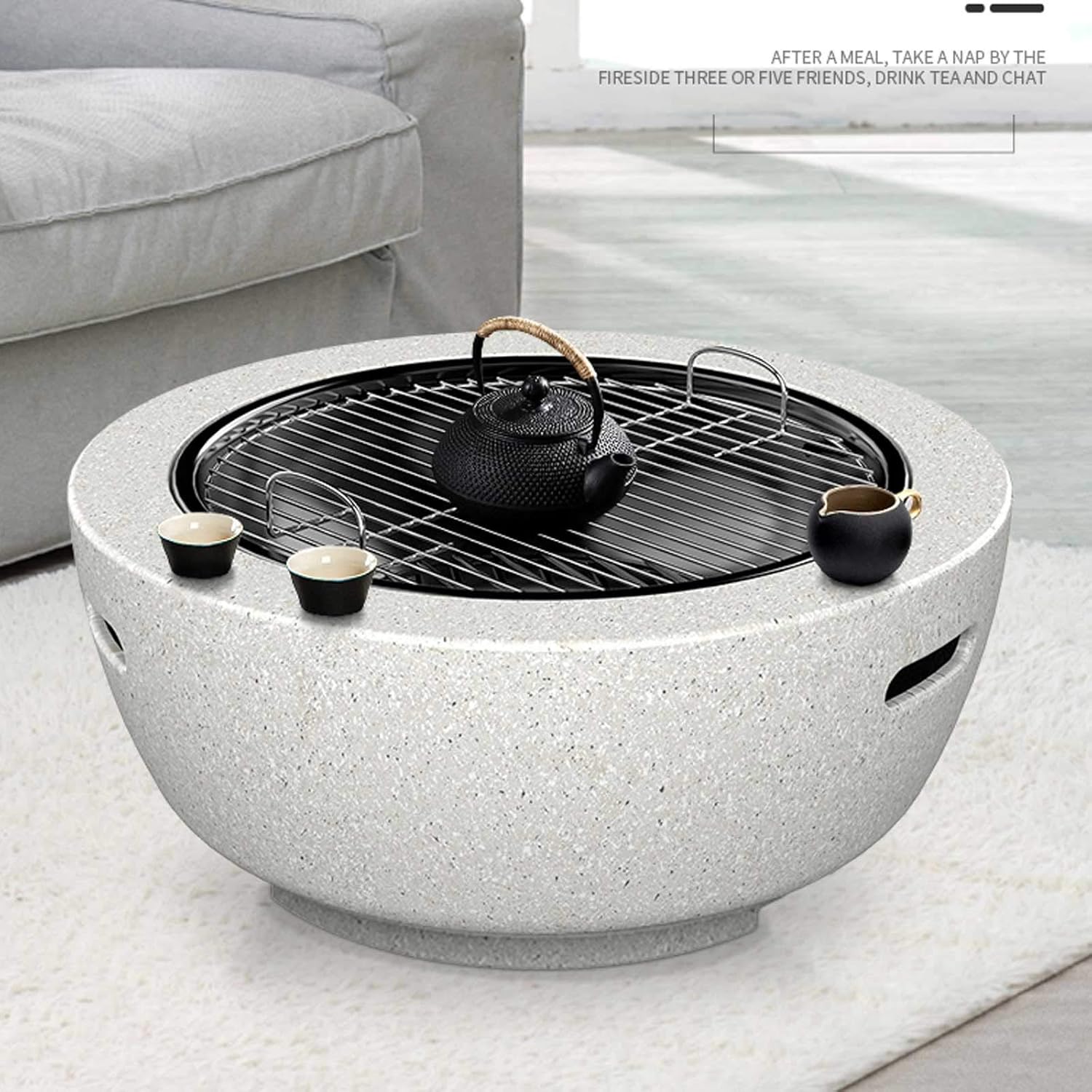 Outdoor Fire Pit Fire Pit - Large Bonfire Wood Burning Firepit Bowl - BBQ Grill Metal Grate - for Outdoor Backyard Terrace Patio