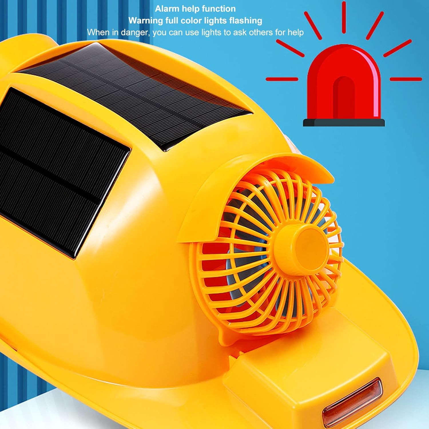 Ventilating Hard Hat Solar Power Double Fan Lightweight Bump Hat Helmet with Light for Construction Home Improvement