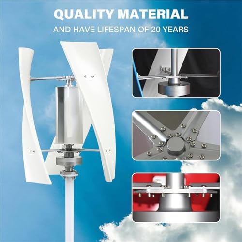 12000W Vertical Axis Wind Turbine Generator Kit - 12V/24V/48V/220V with MPPT Controller - Efficient Renewable Energy for Hybrid Wind & Solar Systems