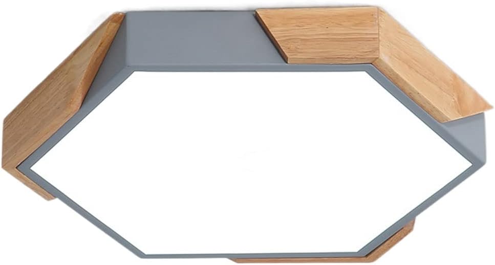 Nordic Solid Wood Ceiling Lamp Bedroom Led Creativearon Flat Ceiling Lighting Modern Study Decoration Lighting Fixture 3000-6000K Adjustable Dimmable Ceiling Light for Living Room/K(Natural)