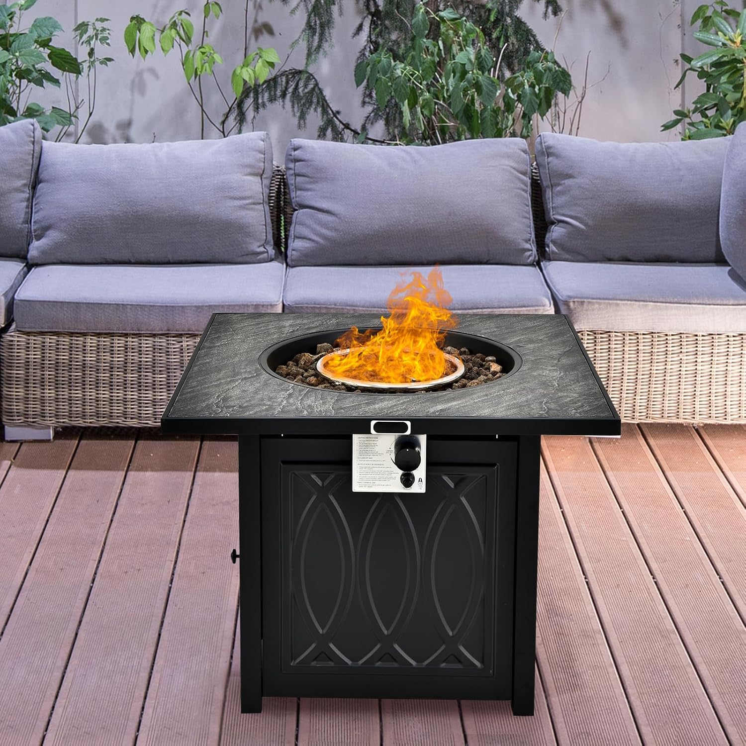COSTWAY 50,000 BTU/14.65KW Fire Pit Table, 32