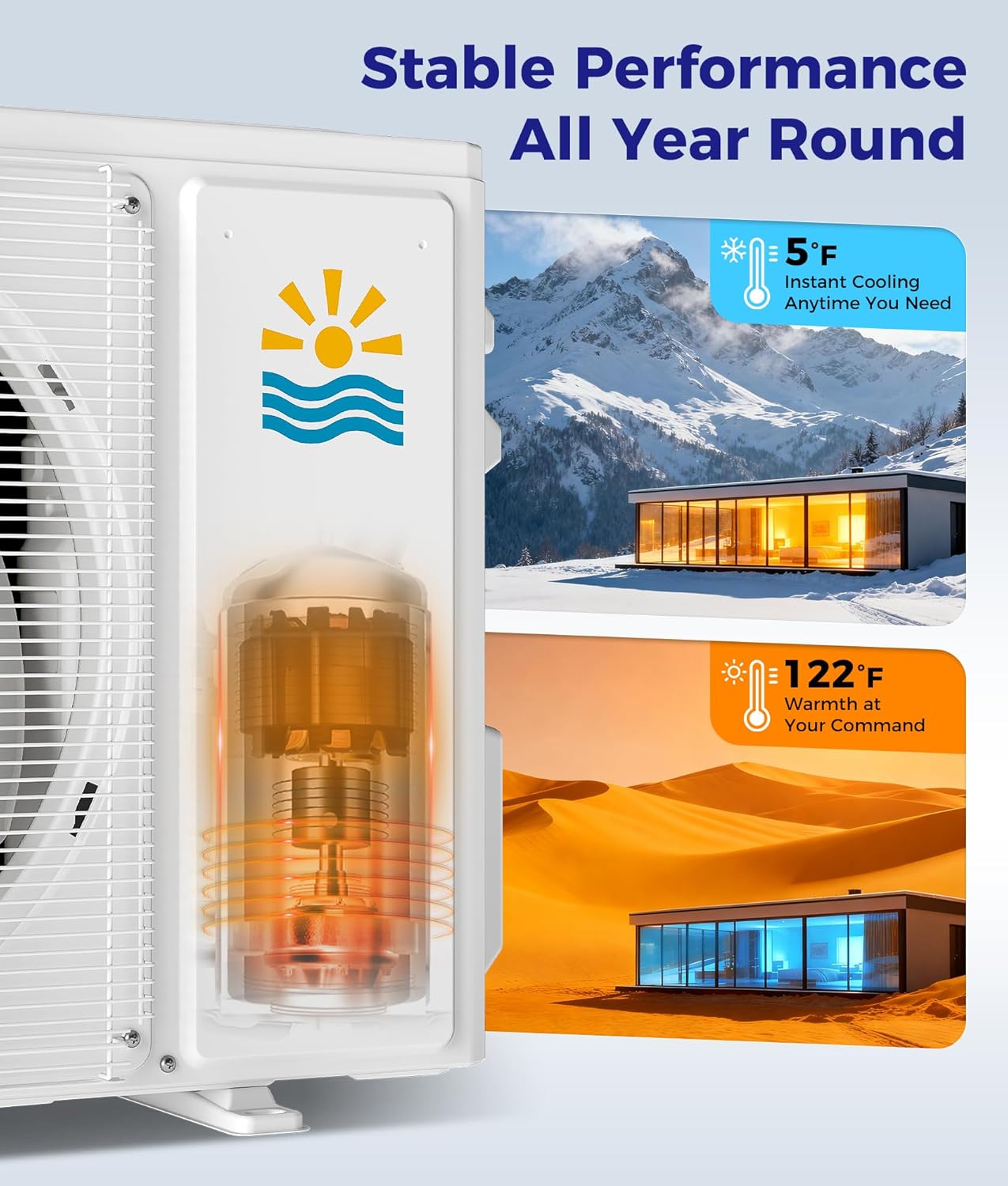 Mini Split Ac/Heating System - 17000 BTU Ductless Mini Split Air Conditioner with Heat Pump, 17 SEER2 230V Energy Efficient Ac Unit Up to 1250 Sq.Ft, Complete Installation Kit