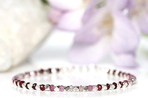 JEWELZ stacking bracelet set, set of 3 bracelets, save 20%, stacking bangles, shaded ruby, red garnet&white rainbow moonstone bracelet, jewelry set 3.5 mm