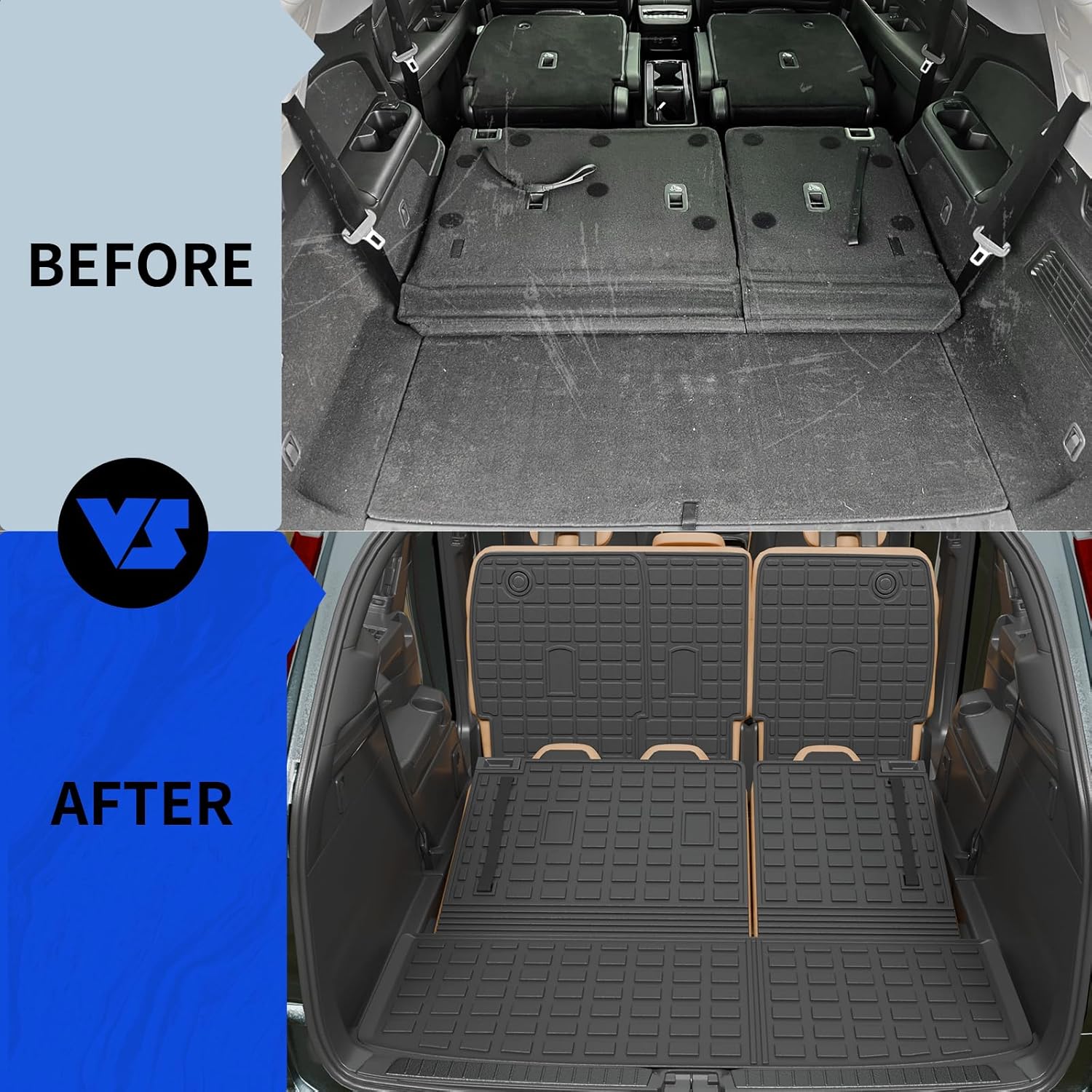 Rongtaod 7&8 Seats Floor Mats Compatible with 2022-2025 2026 Nissan Pathfinder Cargo Mat Trunk Mat Cargo Liner 2nd Row Kick Mats All Weather 2024 Pathfinder Accessories (Floor Mats Full Set 7pcs)