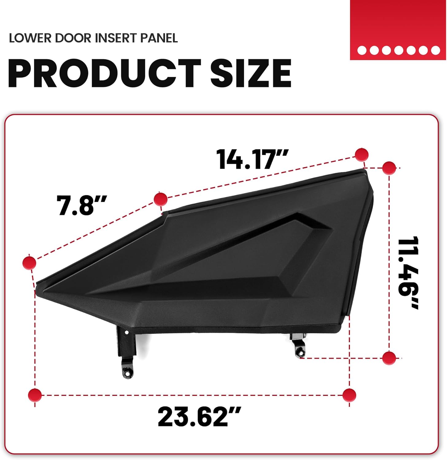 HECASA Lower Door Insert Panel Compatible with 2014-2023 Polaris RZR XP 4 900 XP 4 1000 XP4 Turbo EPS S S4 Replacement for 2879942 Door Accessories 4 Seat Heavy Duty