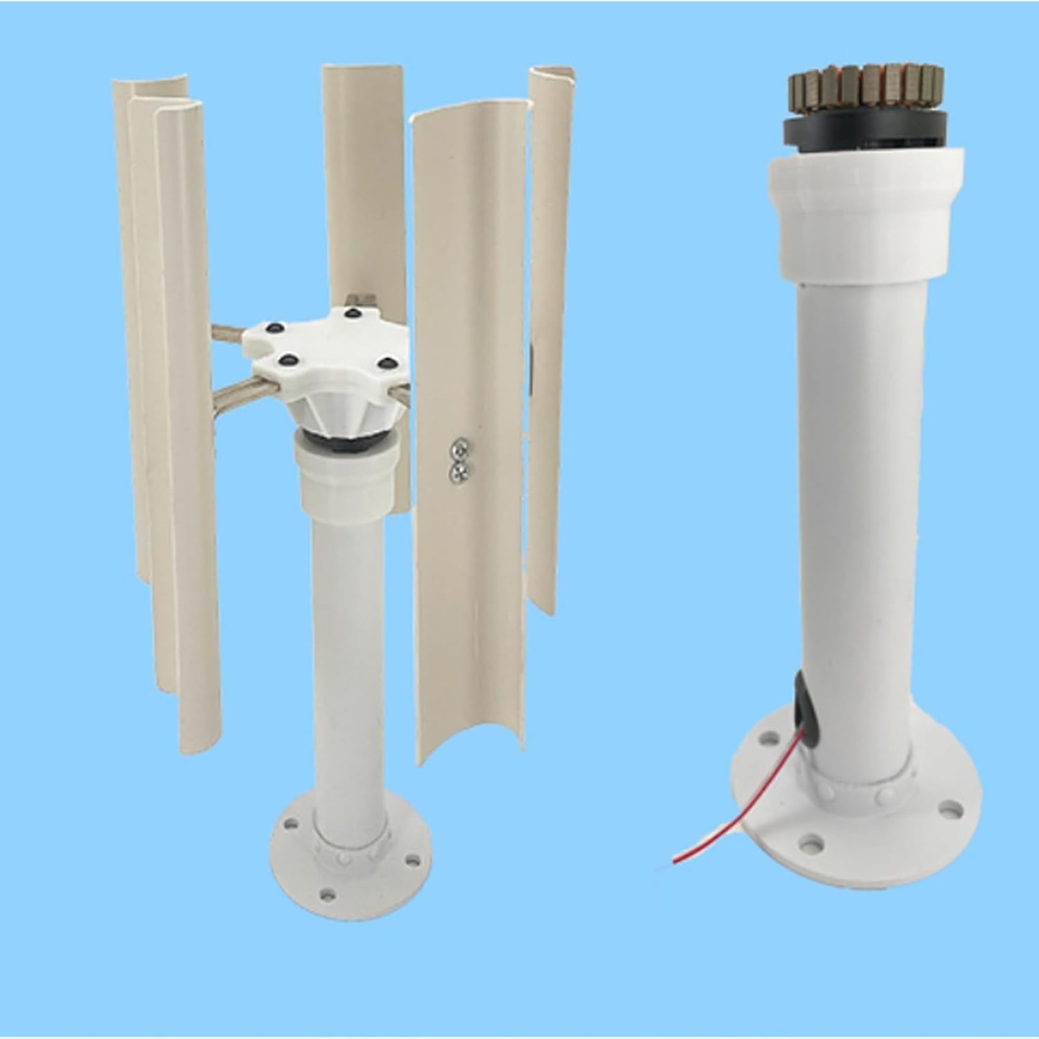 DIY 35W Vertical Axis Wind Generator Model DIY 5 Blades Three-Phase Permanent Magnet Brushless Generator Portable Generator Low Speed ​​Outdoor Windmill